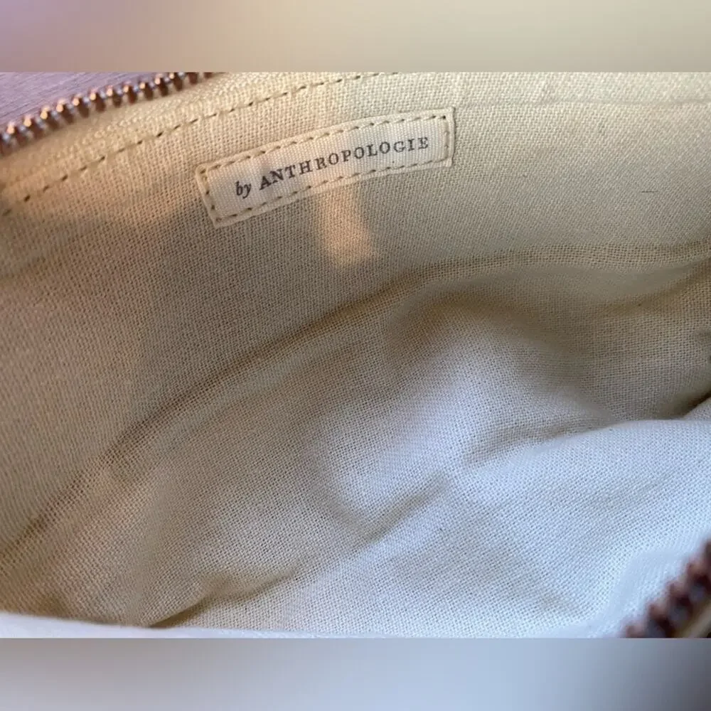 Anthropologie Faux Suede Fleece Zippered Pouch